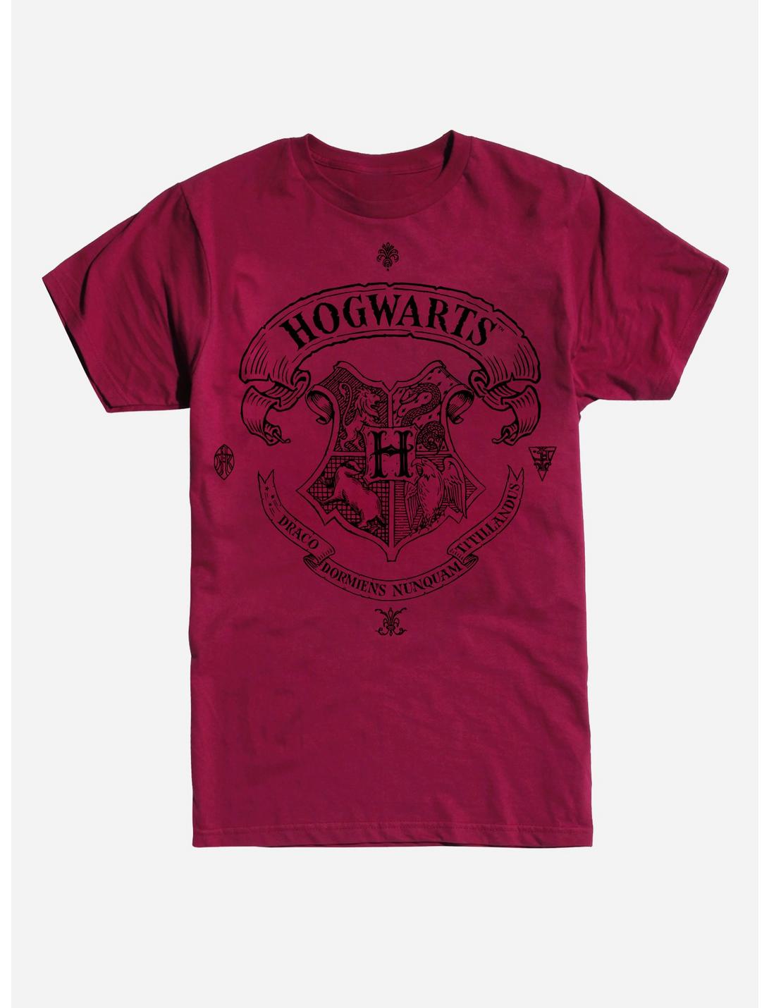 Harry Potter Hogwarts Shield Outline T-Shirt, INDEPENDENCE RED, hi-res