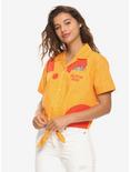 Her Universe Disney Aladdin Genie Vacation Tie Front Girls Woven Button-Up Top, RED, hi-res