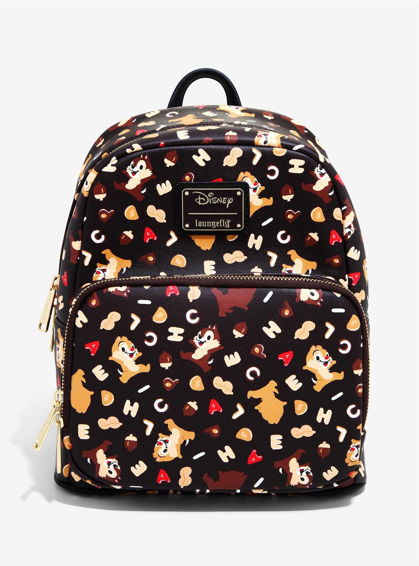 Loungefly Disney Chip and Dale Snackies All-Over-Print Mini Backpack