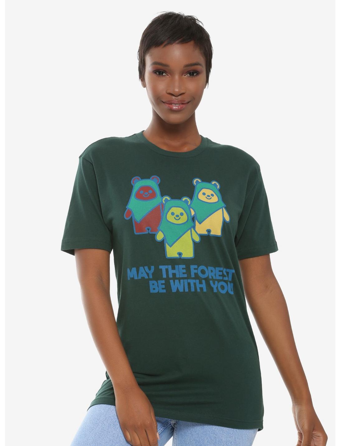 Star Wars Ewok May the Forest Be With You T-Shirt - BoxLunch Exclusive, GREEN, hi-res