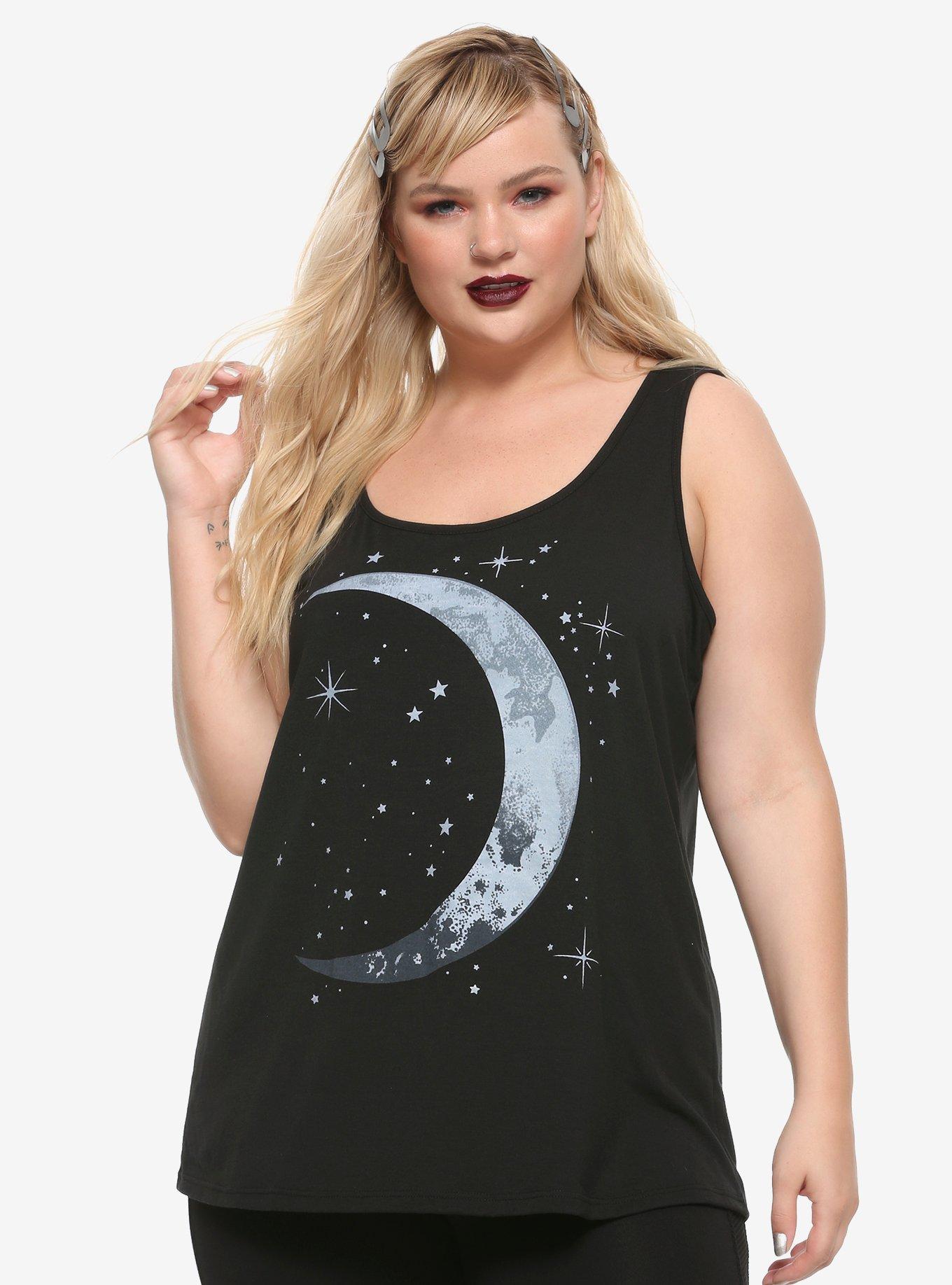 Moon & Sun Skulls Chiffon Back Girls Tank Top Plus Size | Hot Topic