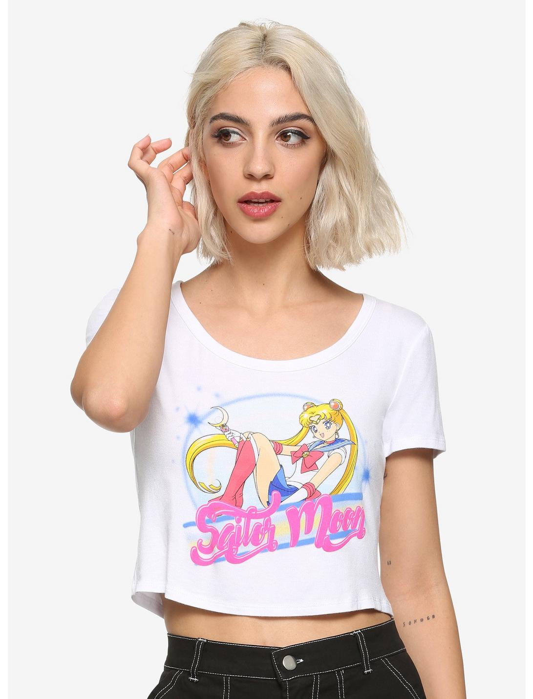Sailor Moon Airbrush Girls Crop T-Shirt, MULTI, hi-res