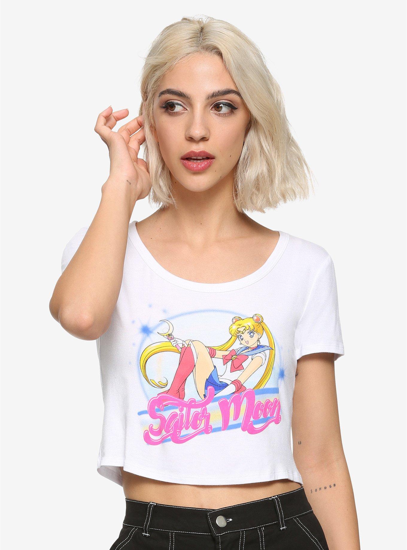 Sailor Moon Airbrush Girls Crop T-Shirt, MULTI, hi-res