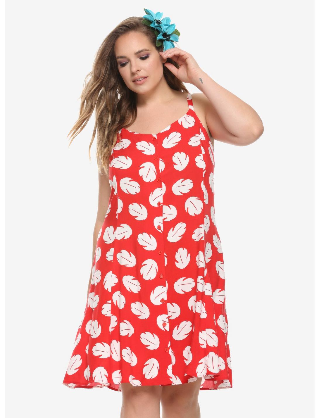 Disney Lilo & Stitch Lilo Strappy Dress Plus Size, RED, hi-res