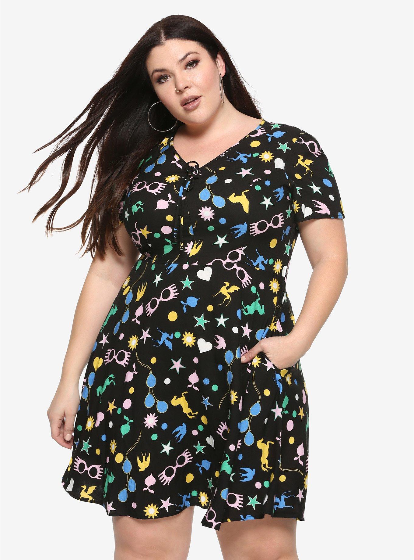 Harry Potter Luna Lovegood Icons Dress Plus Size, BLACK, hi-res