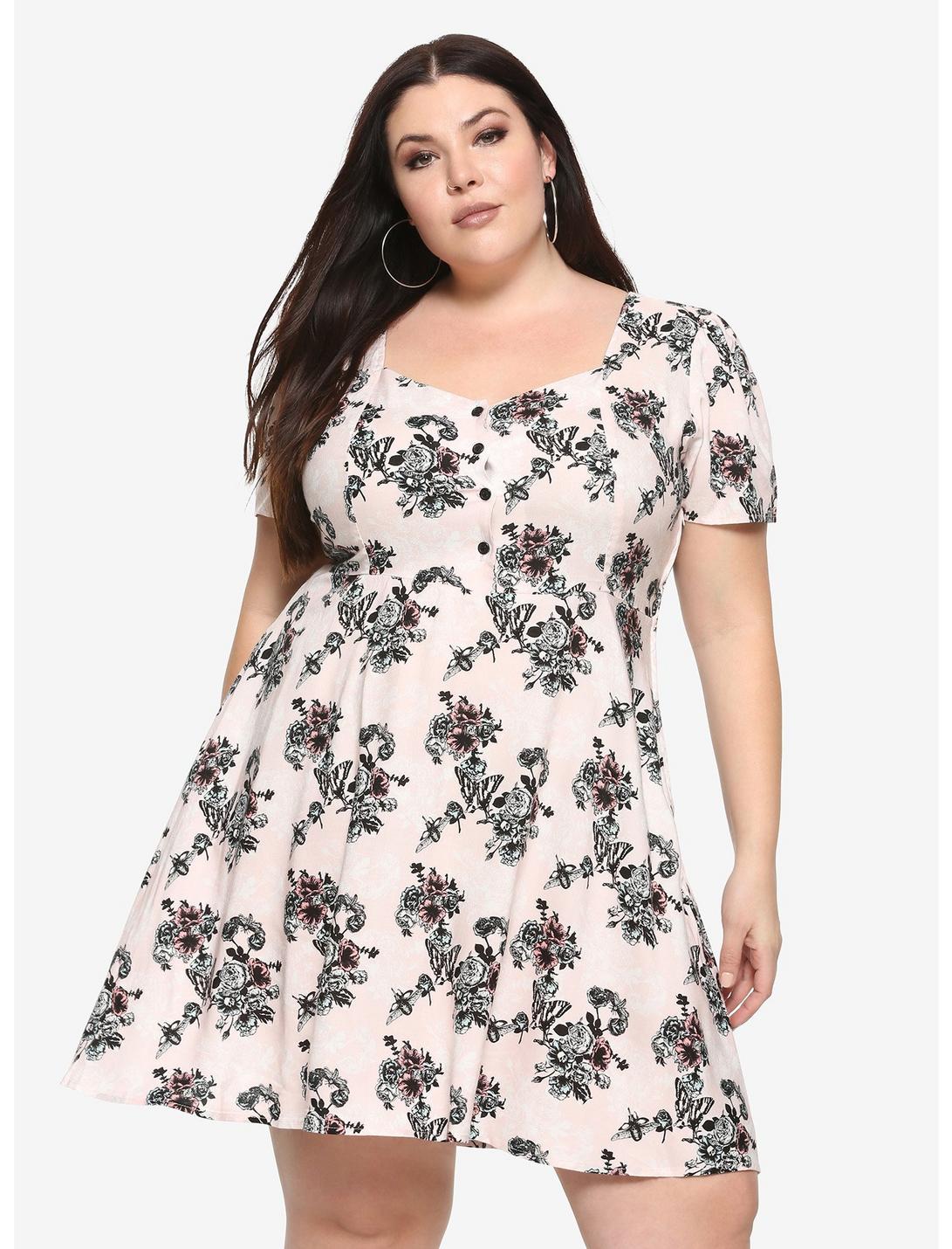 Pink Floral & Bug Retro Dress Plus Size | Hot Topic