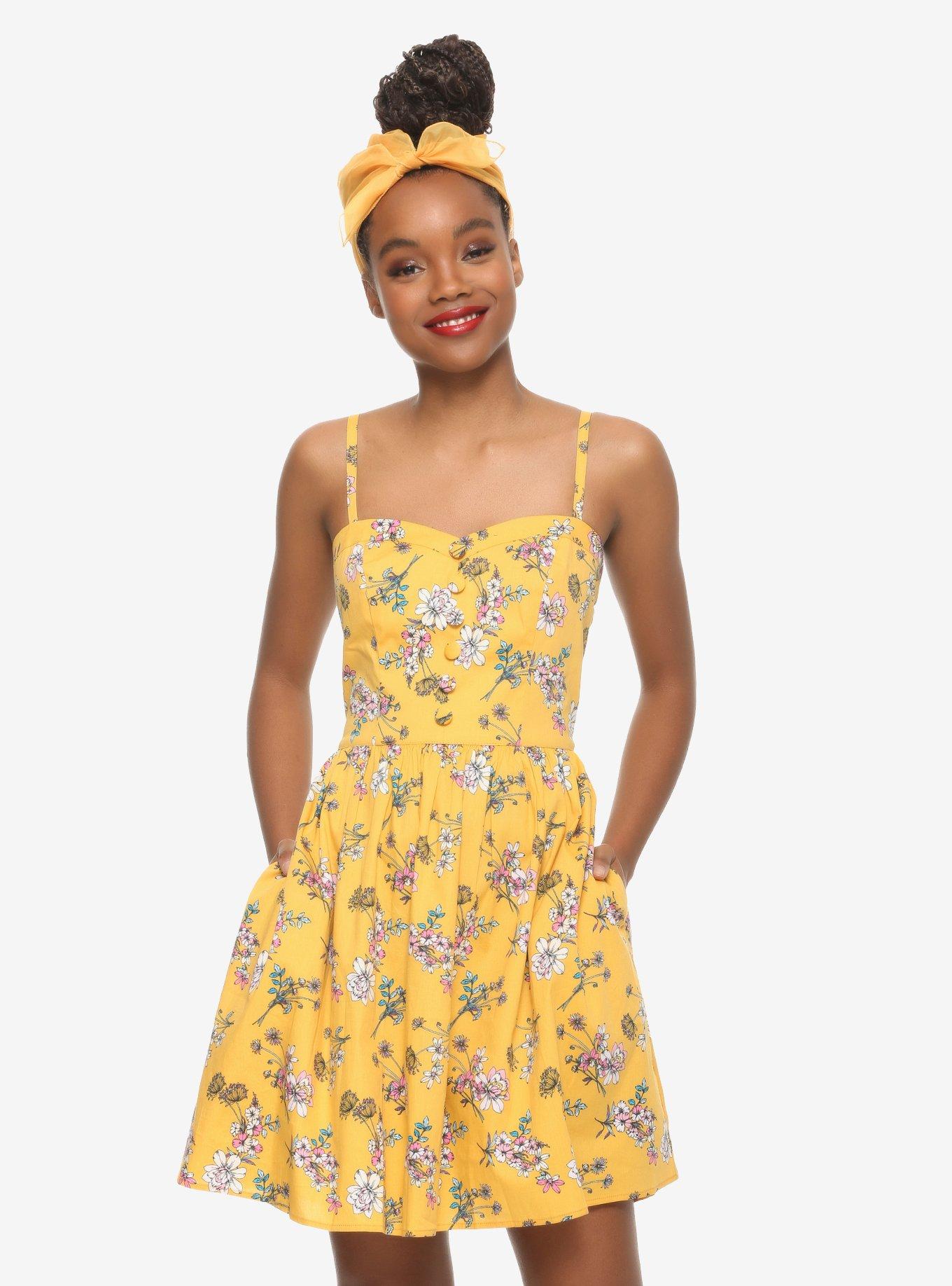 Hell Bunny Muriel Mustard Dress Hot Topic