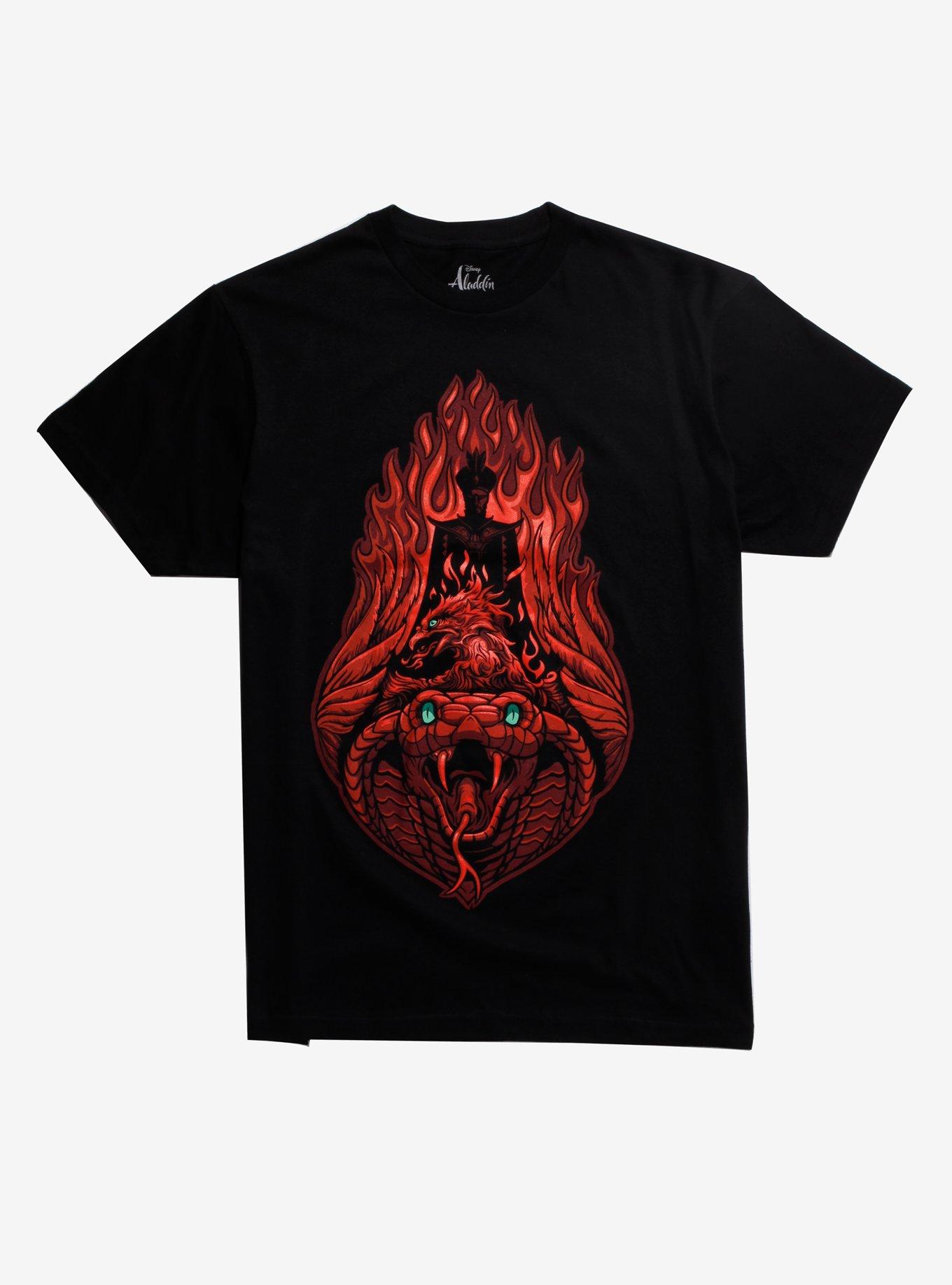 Disney Aladdin Jafar Serpent Flames T-Shirt, RED, hi-res