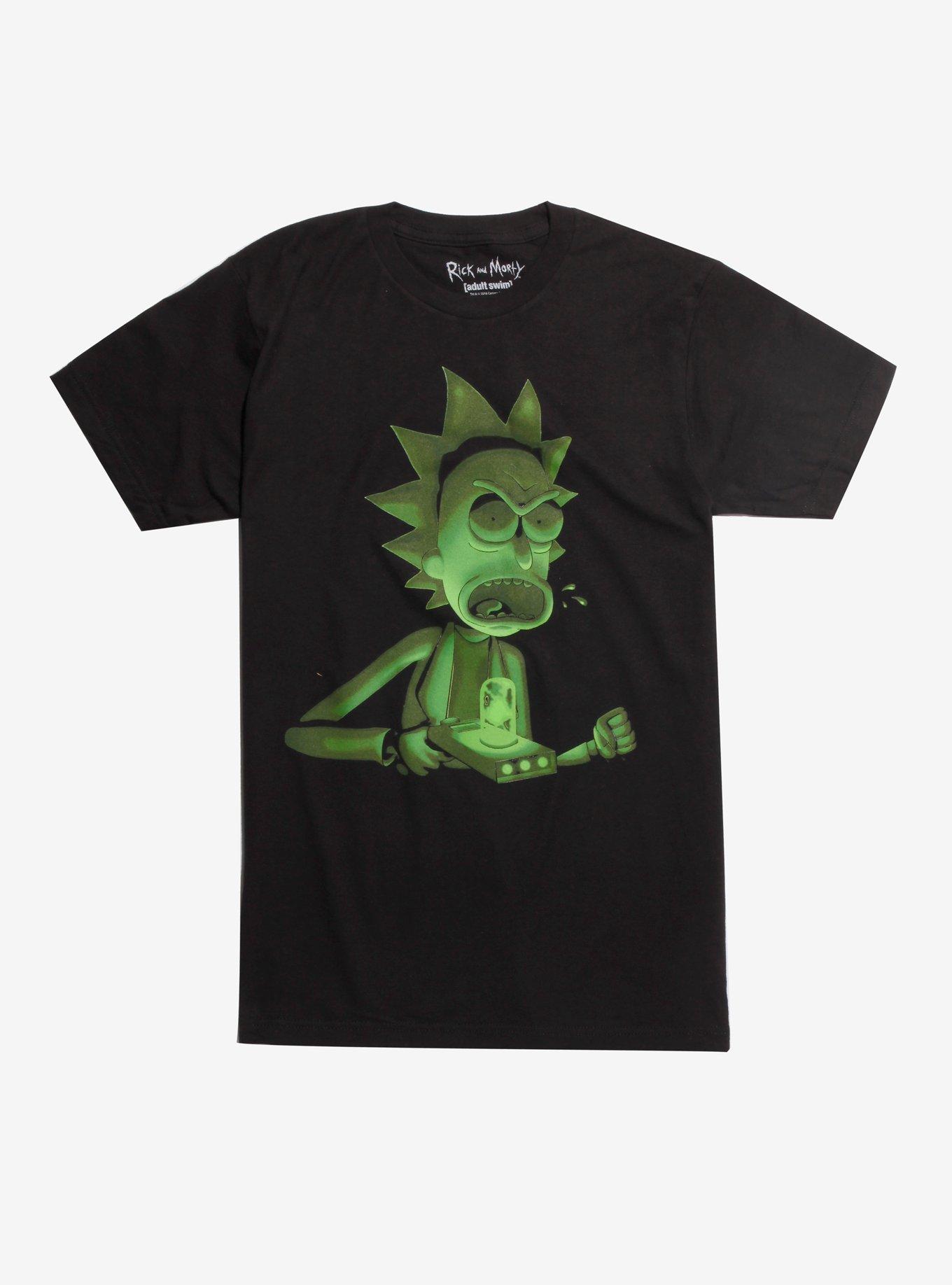 Rick And Morty Underlit Green Rick Portal Gun T-Shirt, GREEN, hi-res