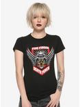 Five Finger Death Punch Wing Skull Logo Girls T-Shirt, BLACK, hi-res
