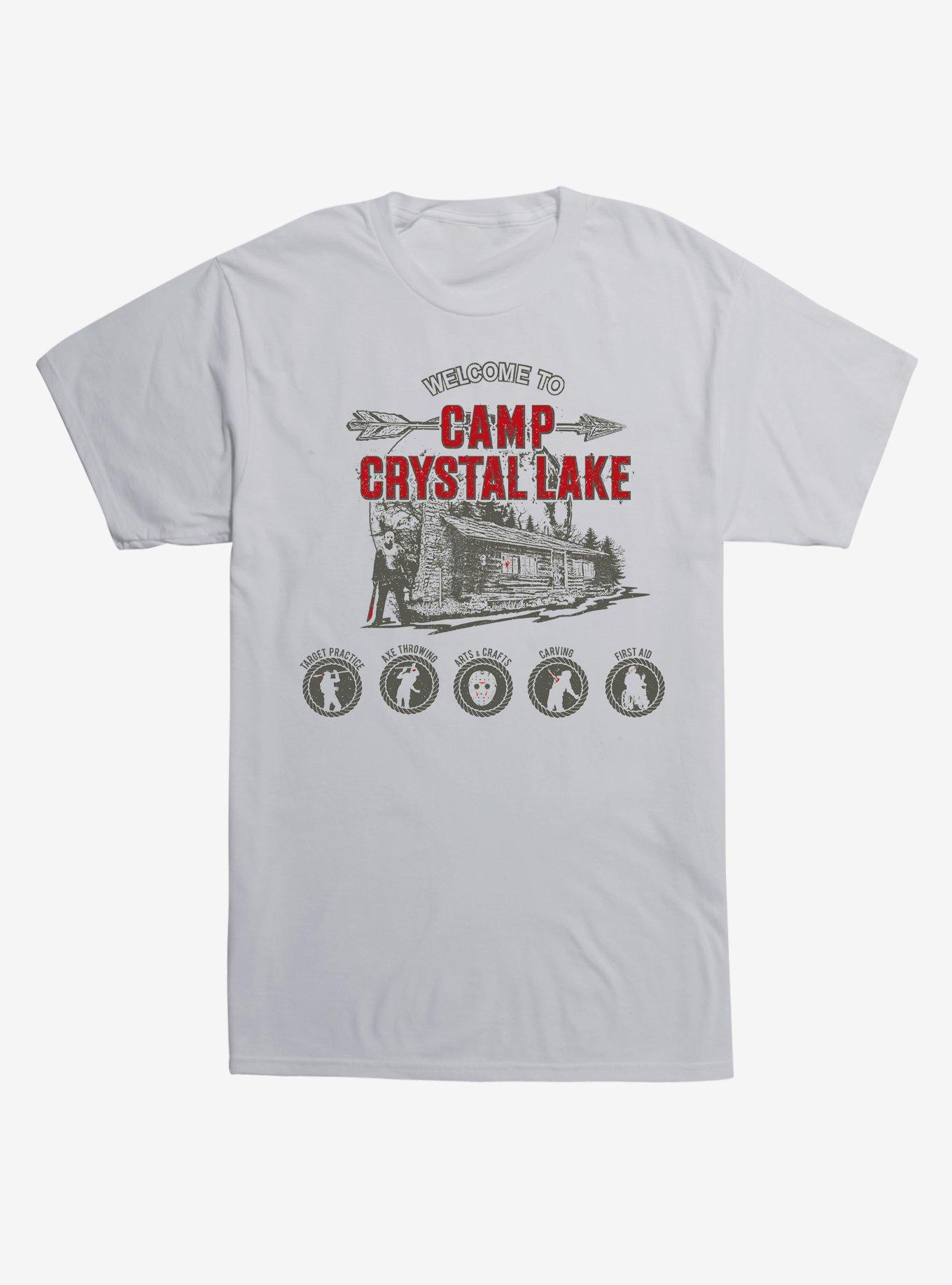 Friday The 13th Crystal Lake Camp T-Shirt, SILVER, hi-res