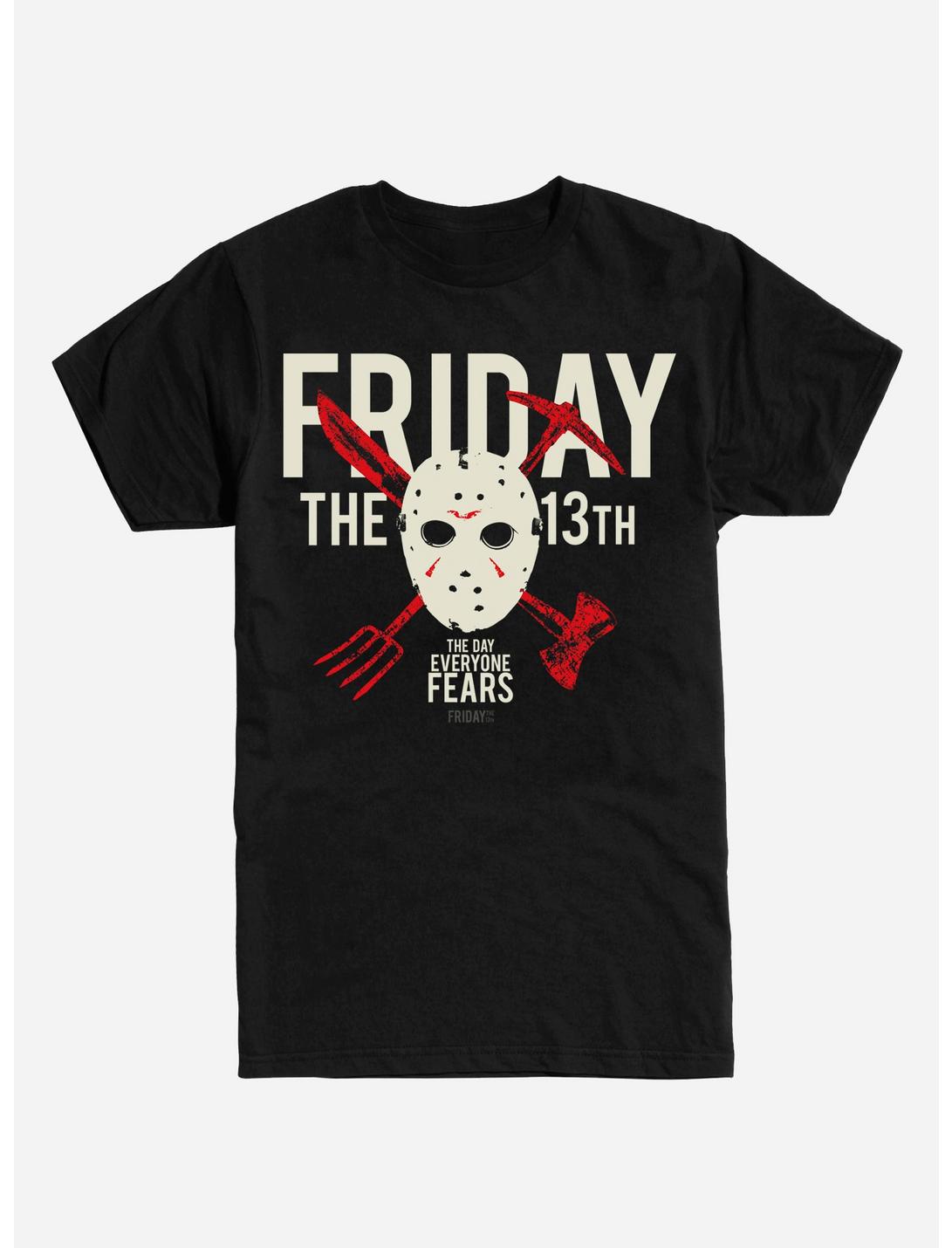 Friday the 13th Jason Mask T-Shirt, BLACK, hi-res