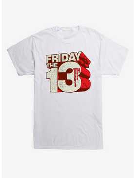 Friday The 13th Block Letters T-Shirt, WHITE, hi-res