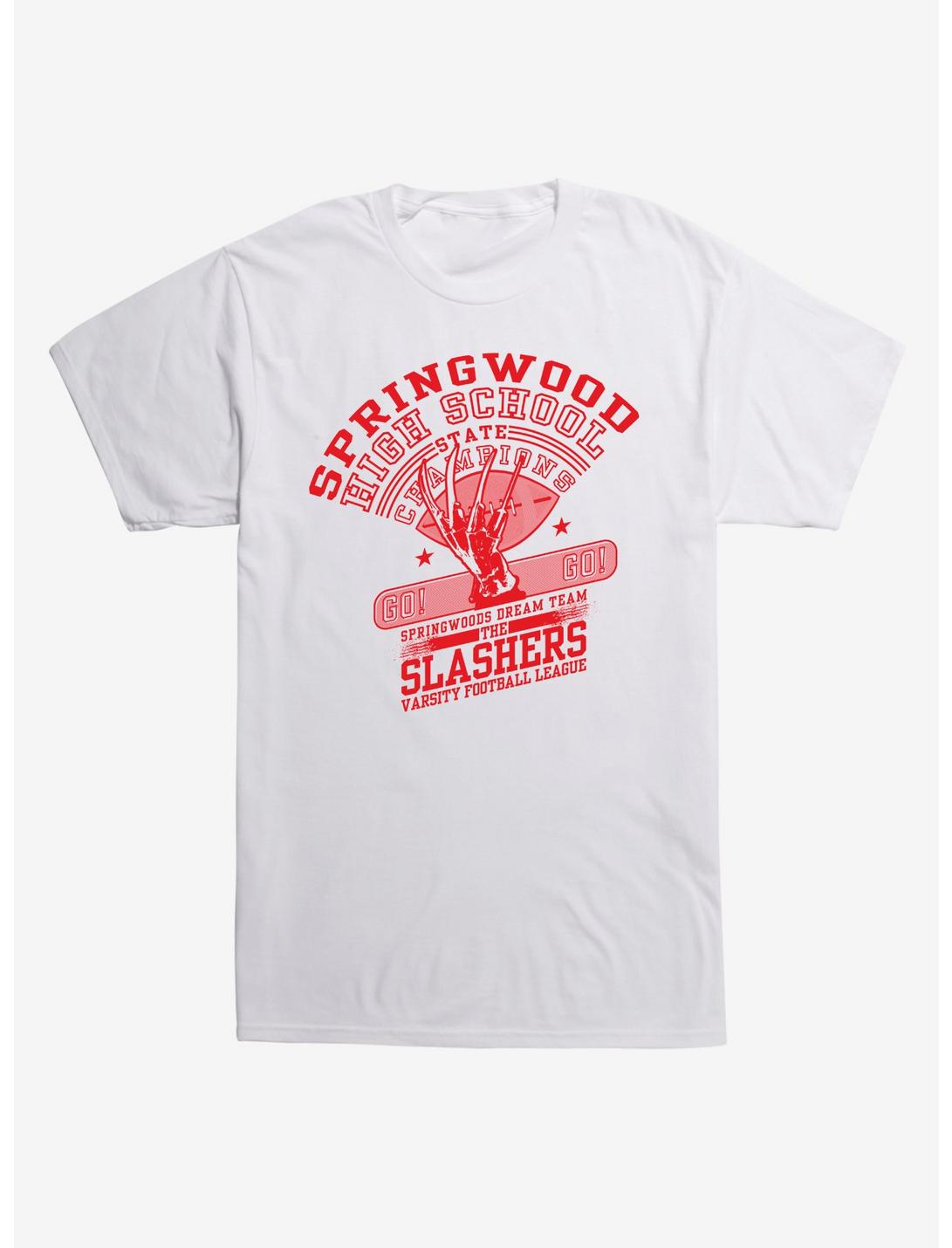 A Nightmare on Elm Street Slashers Varsity Football T-Shirt, WHITE, hi-res