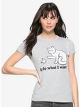 I Do What I Want Cat Girls T-Shirt, BLACK, hi-res