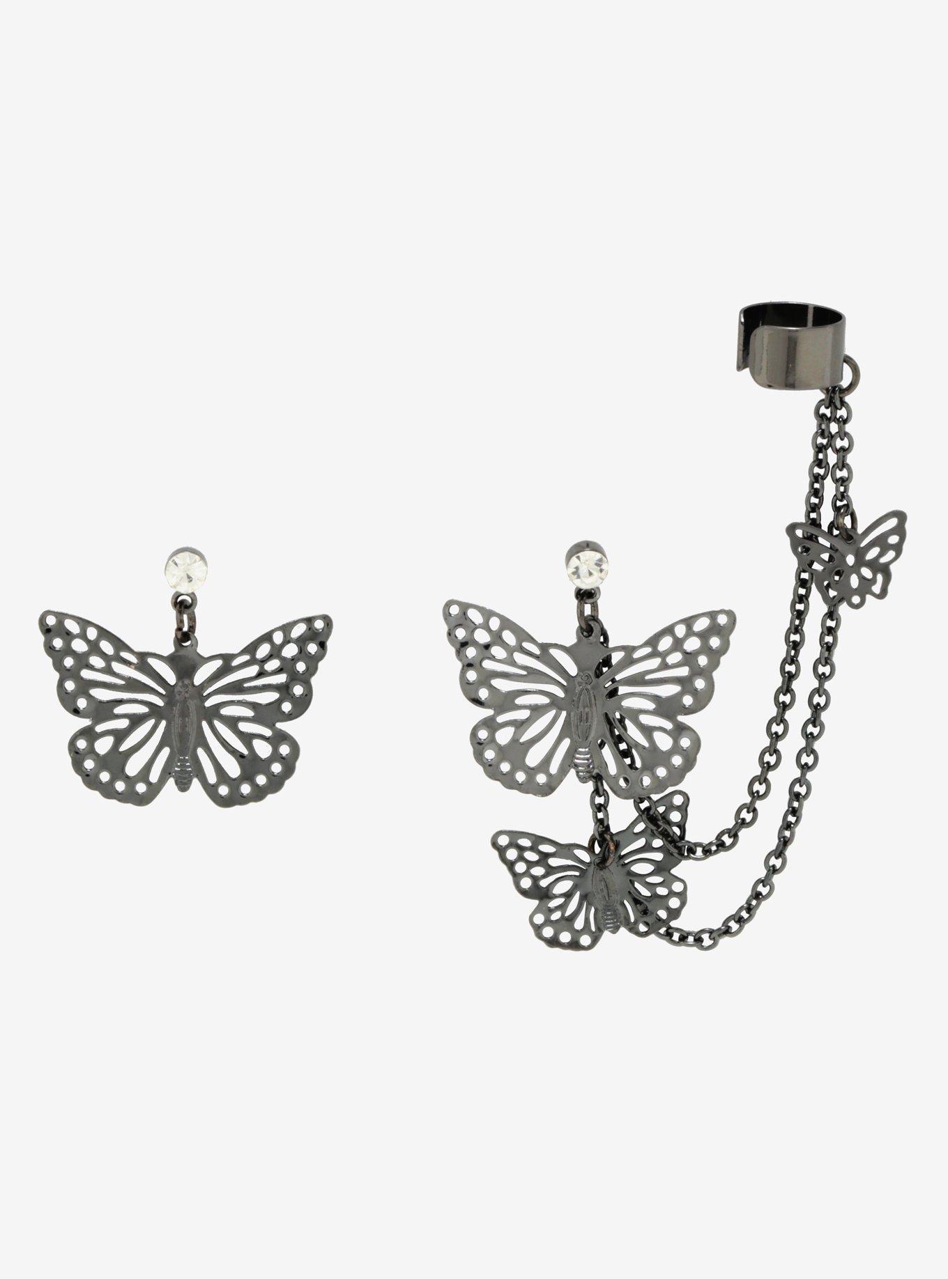 Butterfly Dangle Cuff Earrings Hot Topic