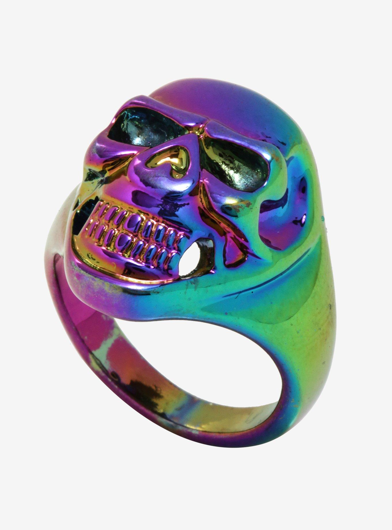 Anodized Skull Ring, , hi-res