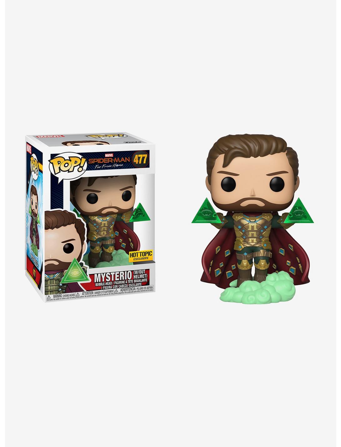 Funko Marvel Spider-Man: Far From Home Pop! Mysterio (W/Out Helmet) Vinyl Bobble-Head Hot Topic Exclusive, , hi-res
