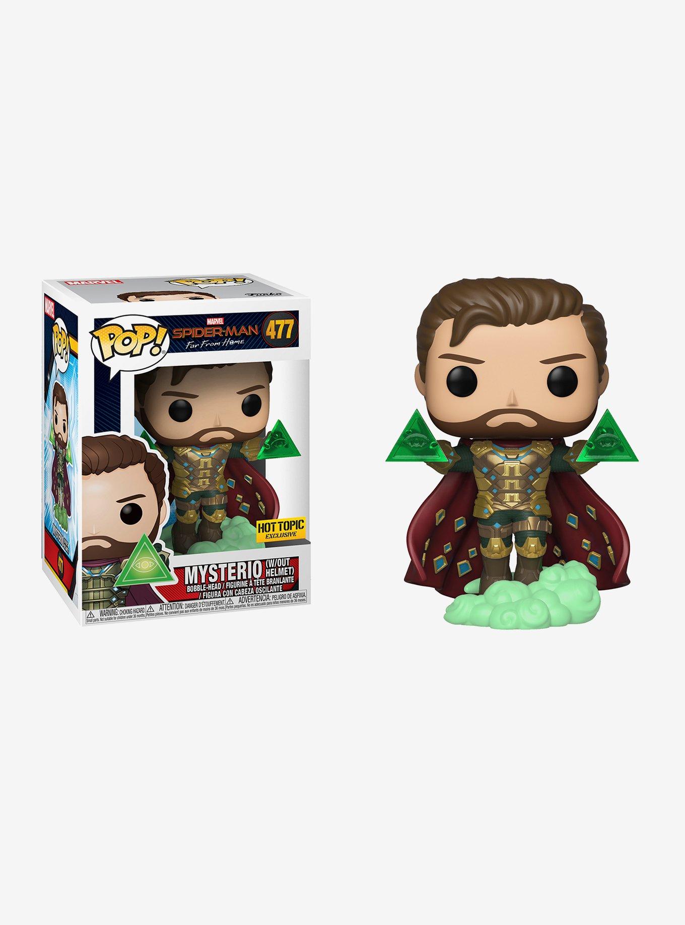 Funko Marvel Spider-Man: Far From Home Pop! Mysterio (W/Out Helmet) Vinyl Bobble-Head Hot Topic Exclusive, , hi-res