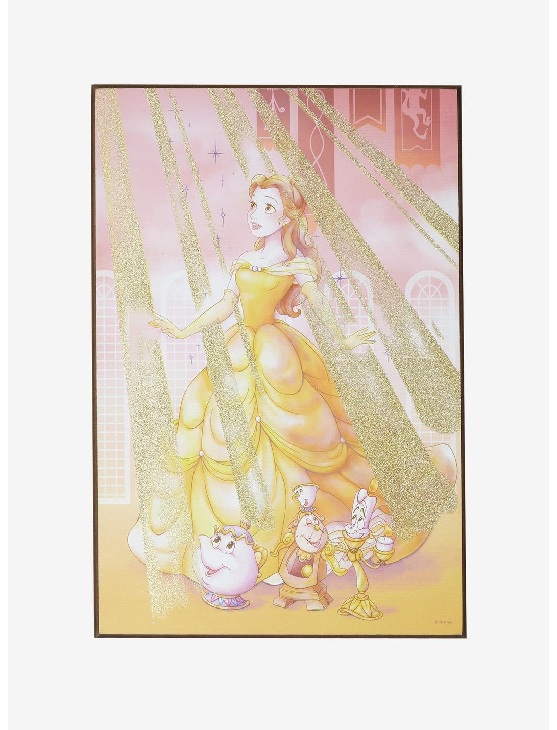 Disney Beauty And The Beast Belle Glitter Print Poster Wood Wall Art, , hi-res