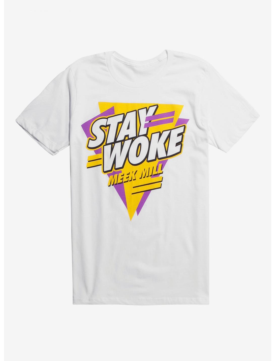 Meek Mill Stay Woke Triangle T-Shirt, WHITE, hi-res
