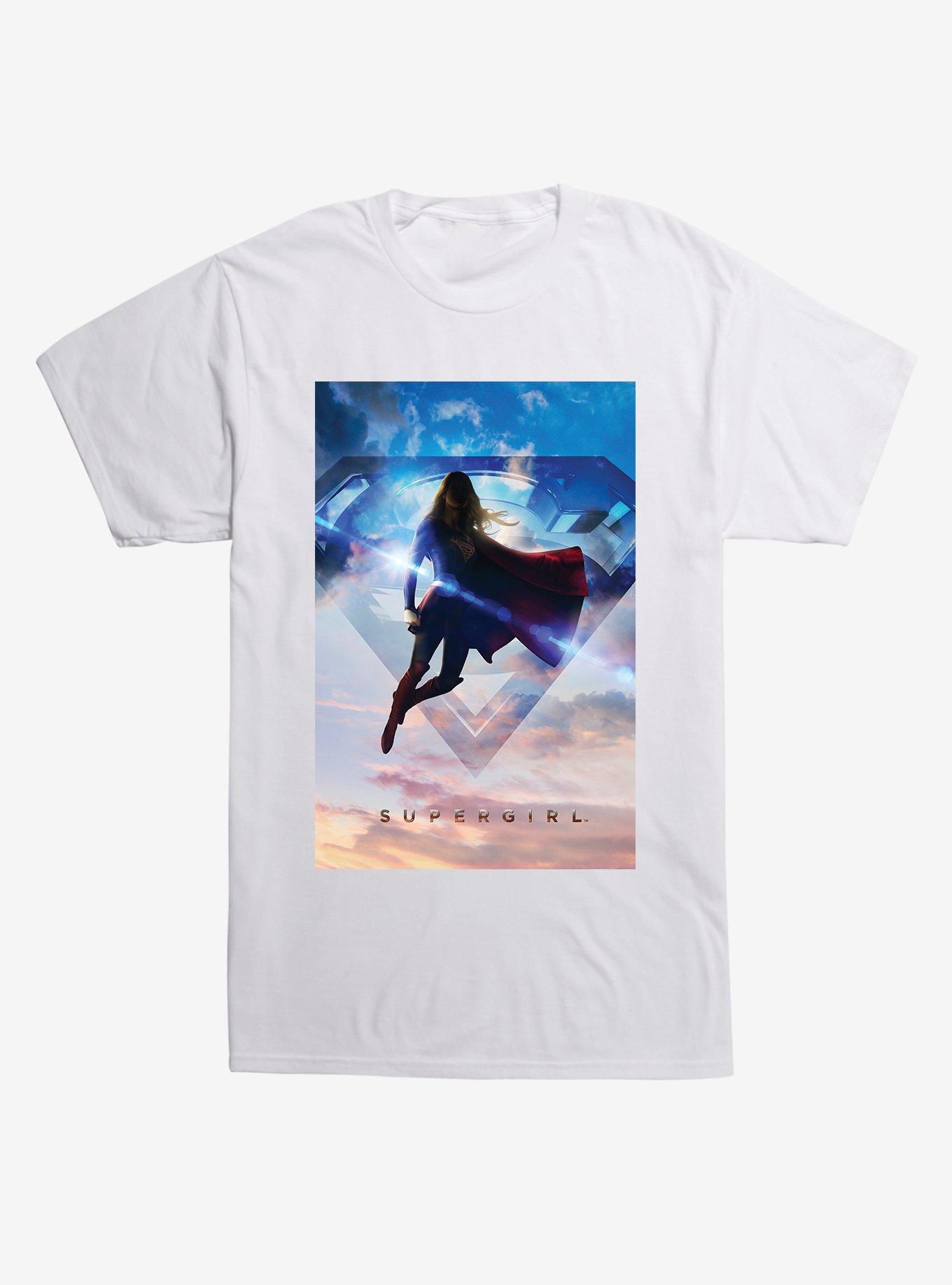 DC Comics Supergirl Logo Sky T-Shirt, WHITE, hi-res