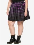 Purple Plaid Ombre Skirt Plus Size, PLAID, hi-res