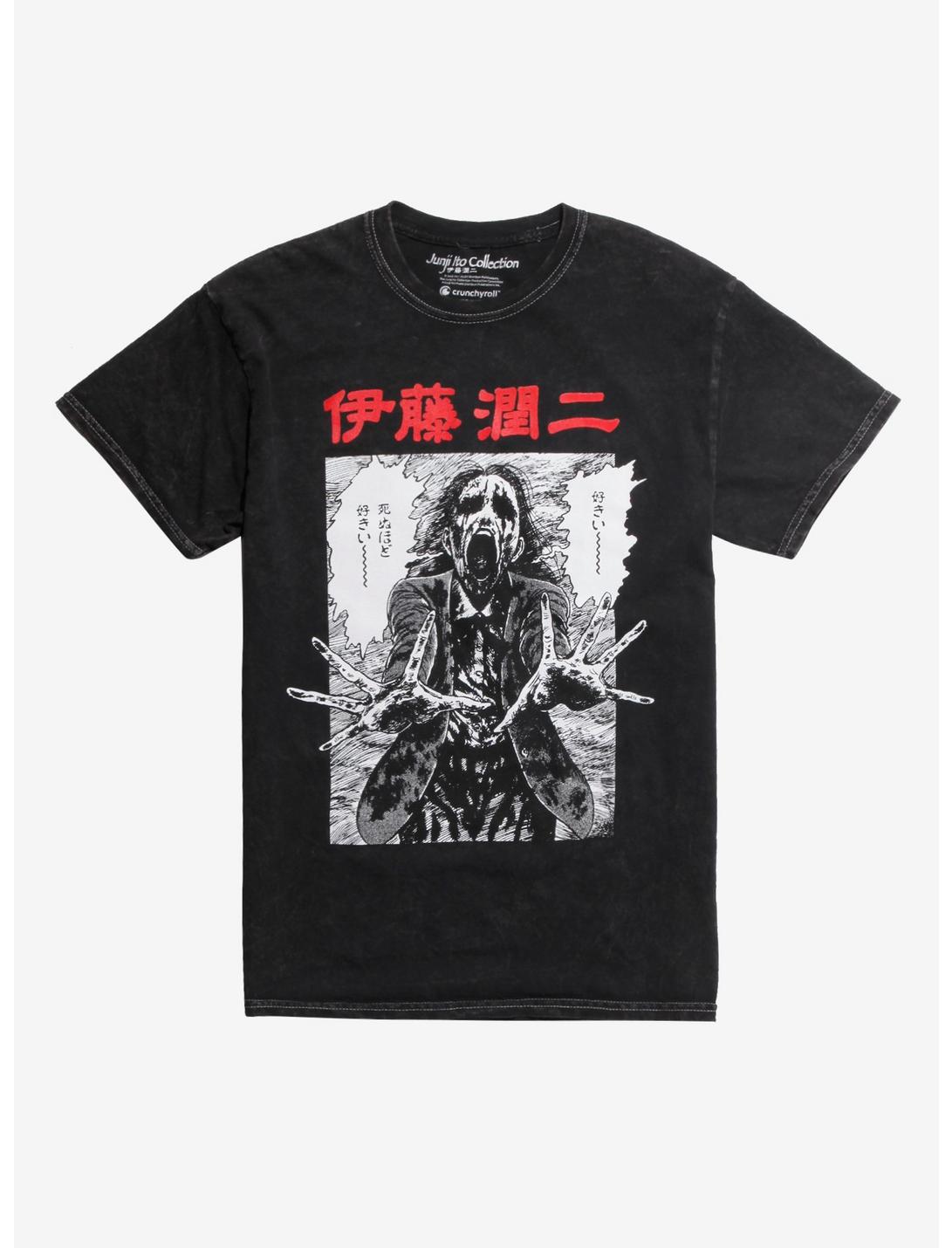 Junji Ito Collection Reaching T-Shirt, CHARCOAL, hi-res