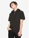 Black Hooded T-Shirt, BLACK, hi-res