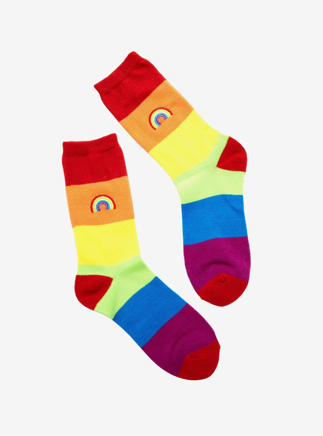 Rainbow Crew Socks, , hi-res