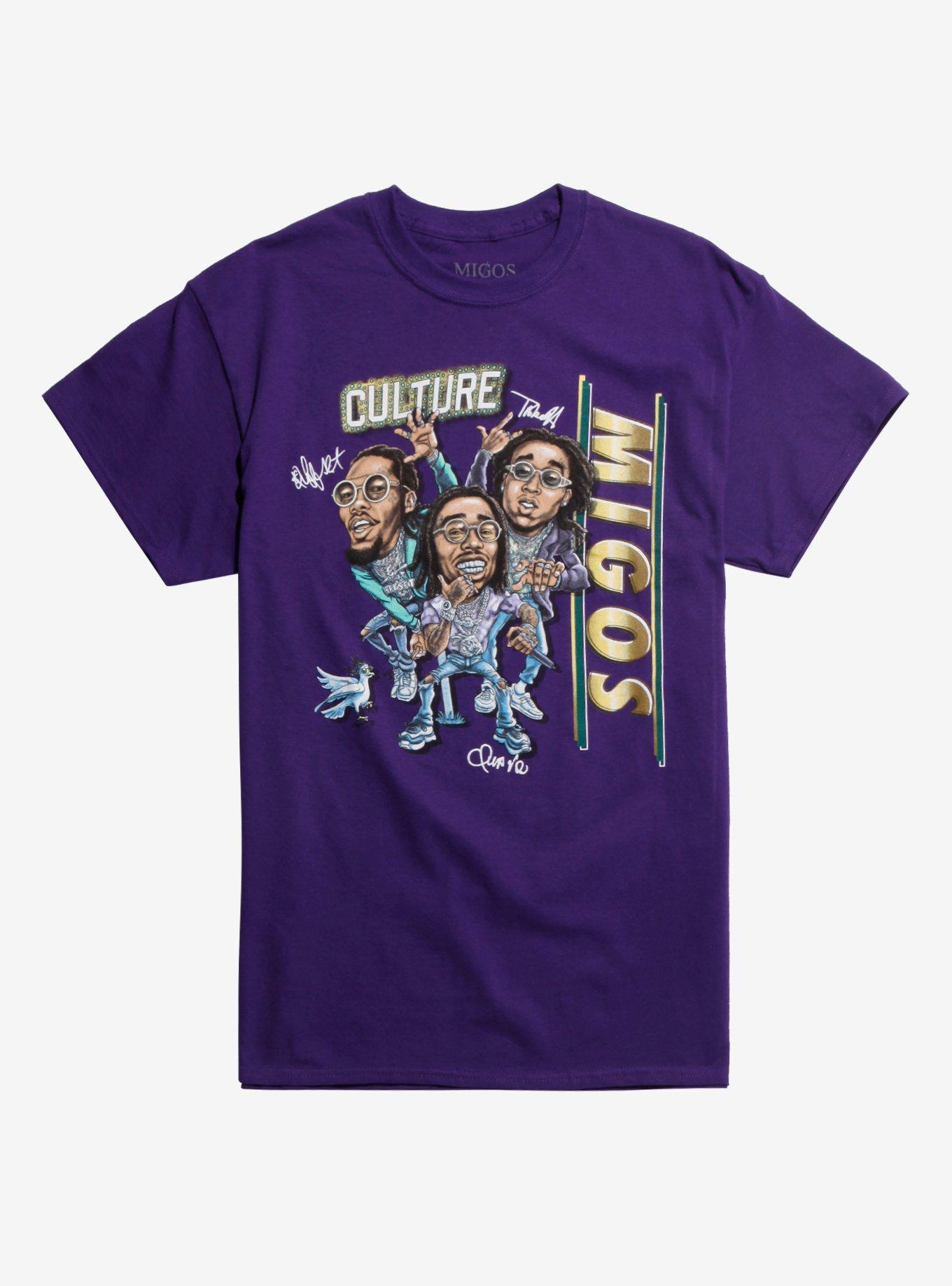 Migos Culture Cartoon T-Shirt, PURPLE, hi-res