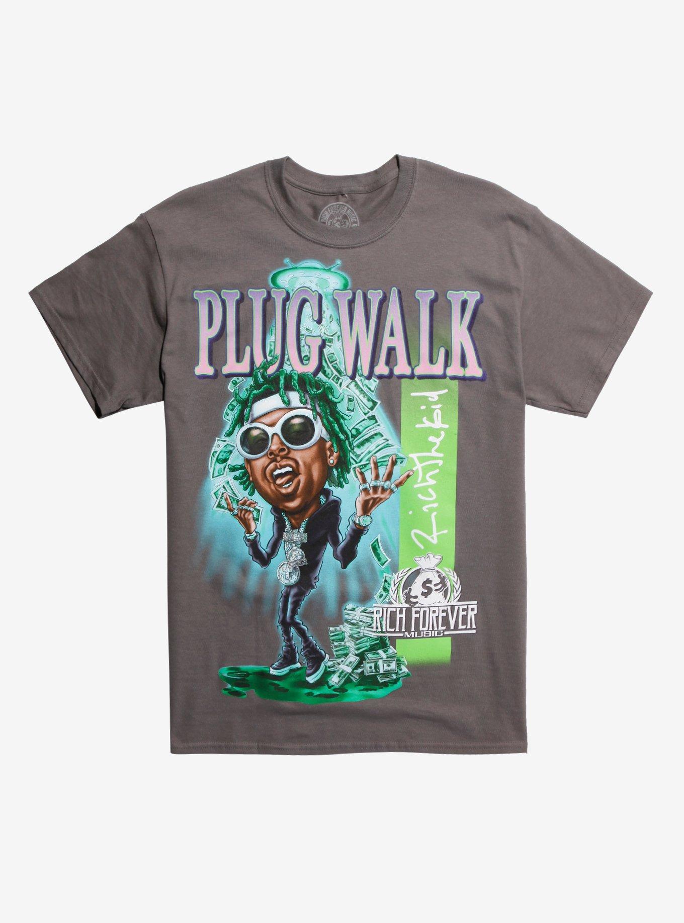 Rich The Kid Plug Walk Rich Forever Cartoon UFO T-Shirt, GREY, hi-res