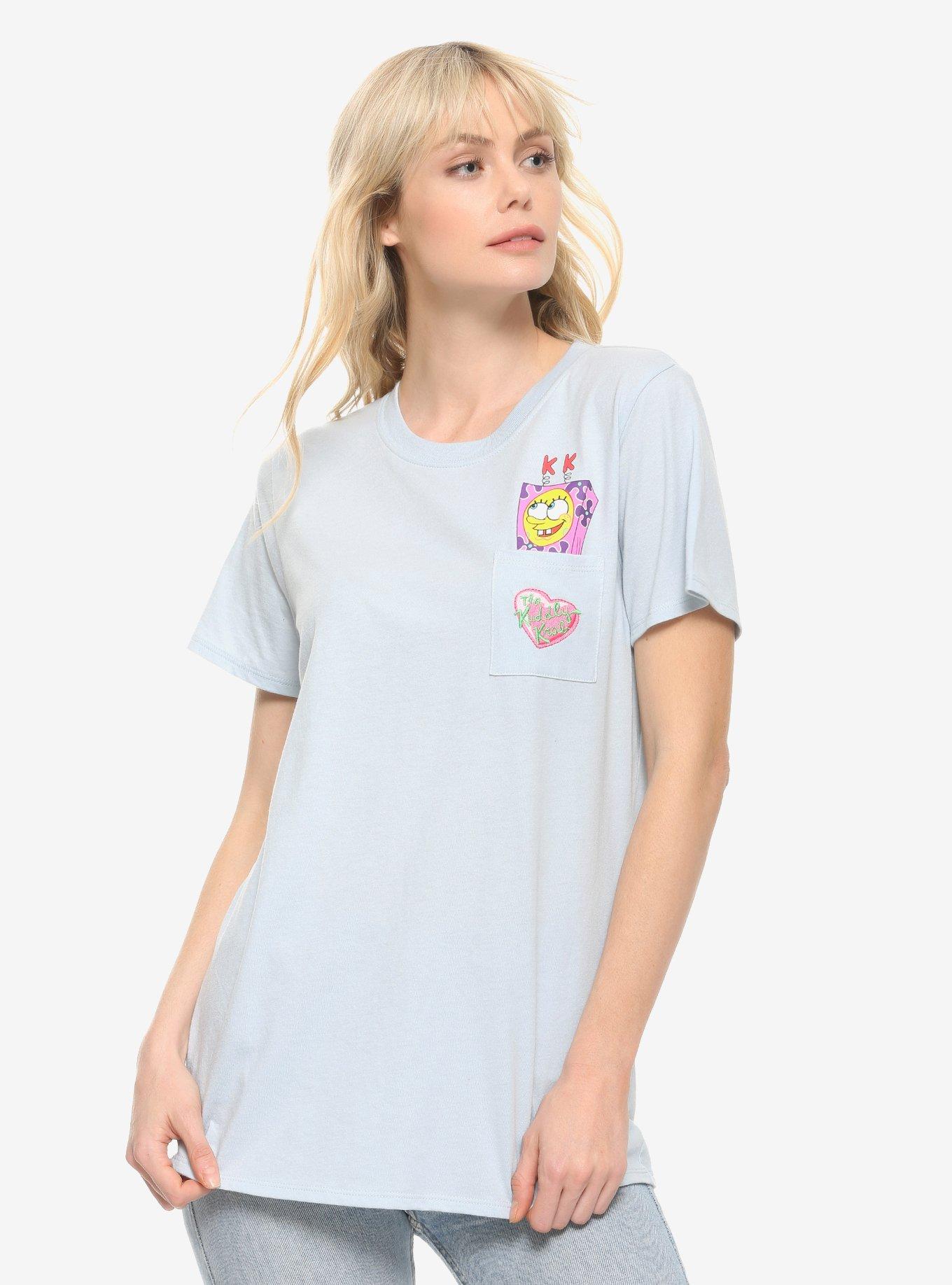 SpongeBob SquarePants Kuddly Krab Pocket Women's T-Shirt - BoxLunch Exclusive, BLUE, hi-res