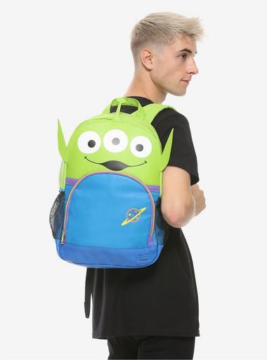 Disney Pixar black & green all over alien print Toy Story Loungefly back pack Loungefly Disney Toy Story Alien Mini Backpack | Hot Topic main image 3