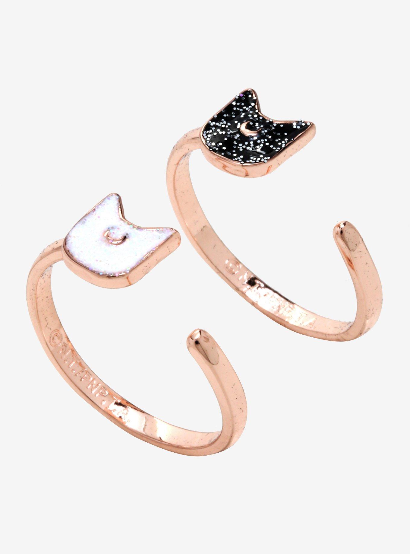 Sailor Moon Luna & Artemis Ring Set - BoxLunch Exclusive, SILVER, hi-res