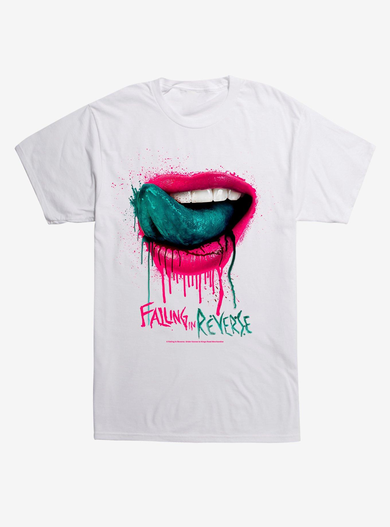 Falling in Reverse Lips T-Shirt, WHITE, hi-res