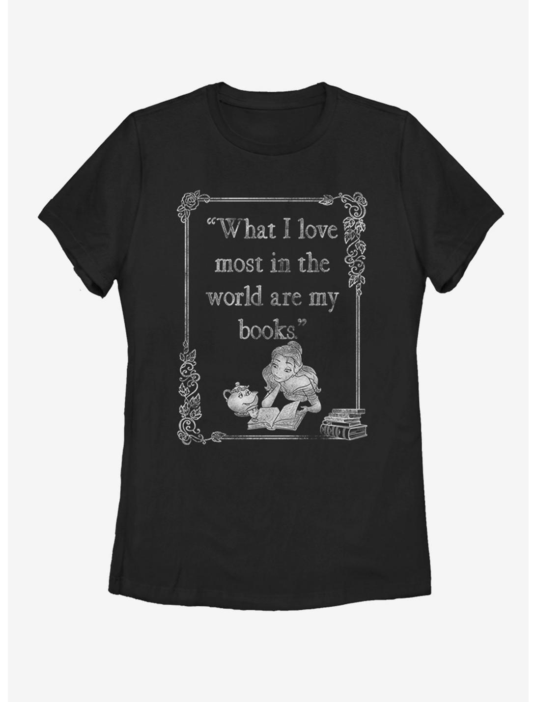 Disney Beauty and The Beast Book Lover Womens T-Shirt, BLACK, hi-res