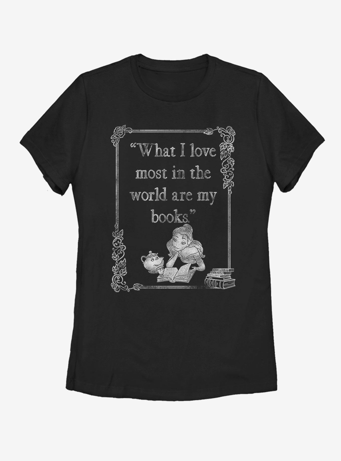 Disney Beauty and The Beast Book Lover Womens T-Shirt, BLACK, hi-res