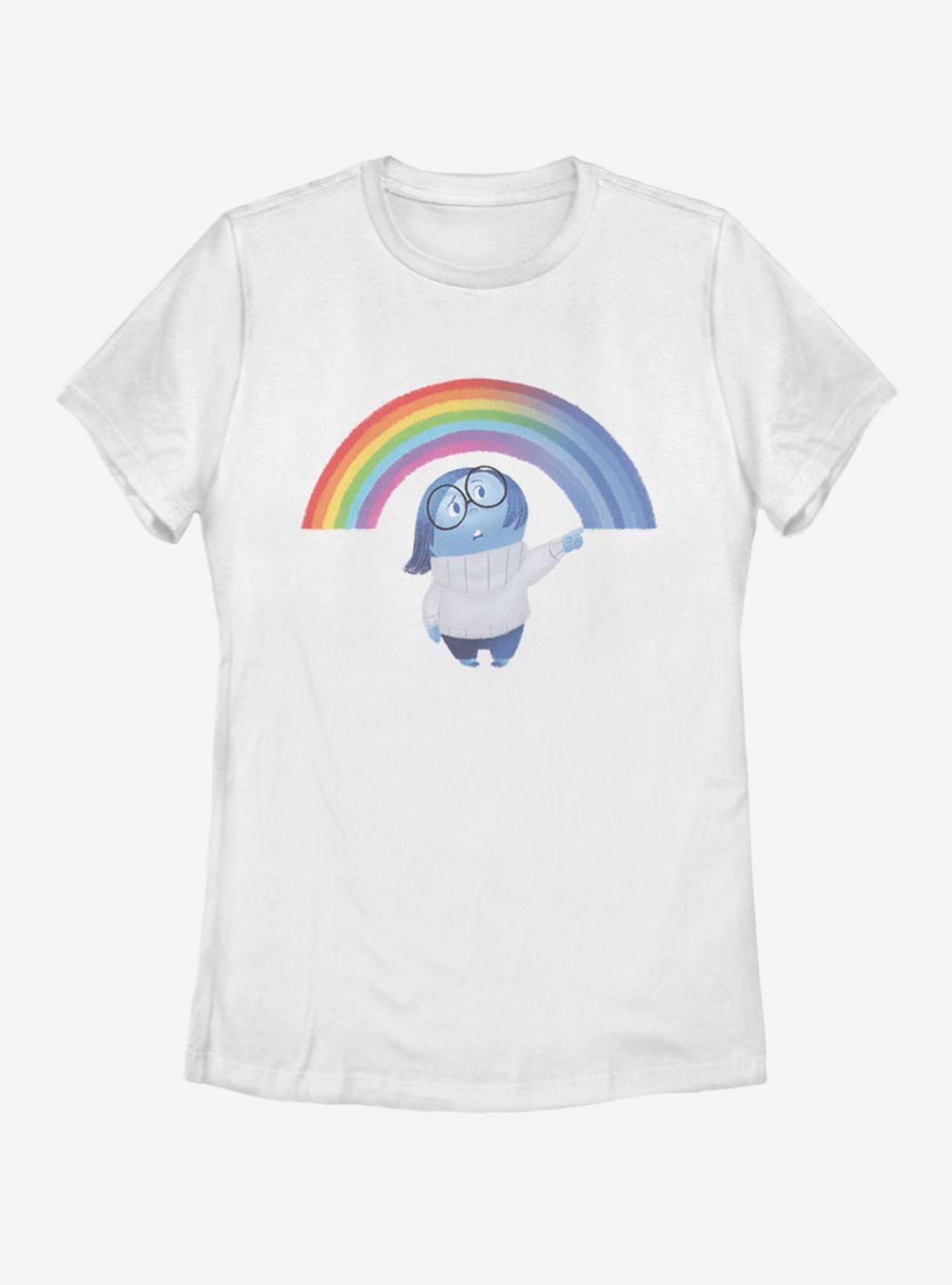 Disney Pixar Inside Out Sadness Rainbow Womens T-Shirt, WHITE, hi-res