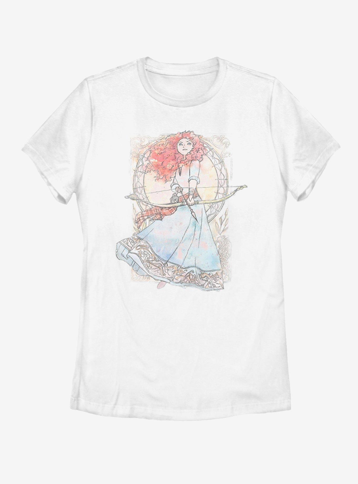 Disney Brave Watercolor Brave Womens T-Shirt, WHITE, hi-res