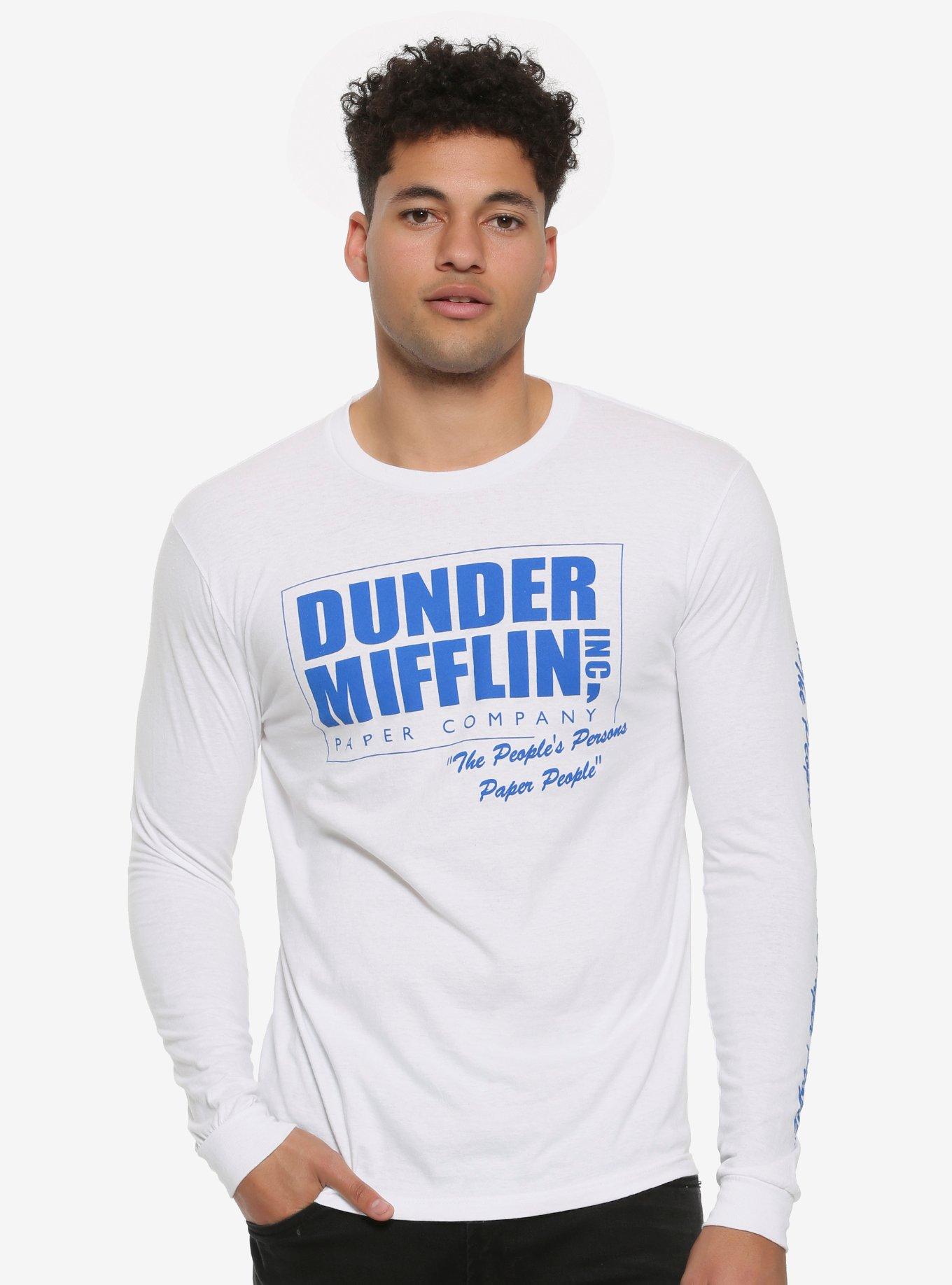 The Office Dunder Mifflin Commercial Long-Sleeve T-Shirt - BoxLunch Exclusive, WHITE, hi-res