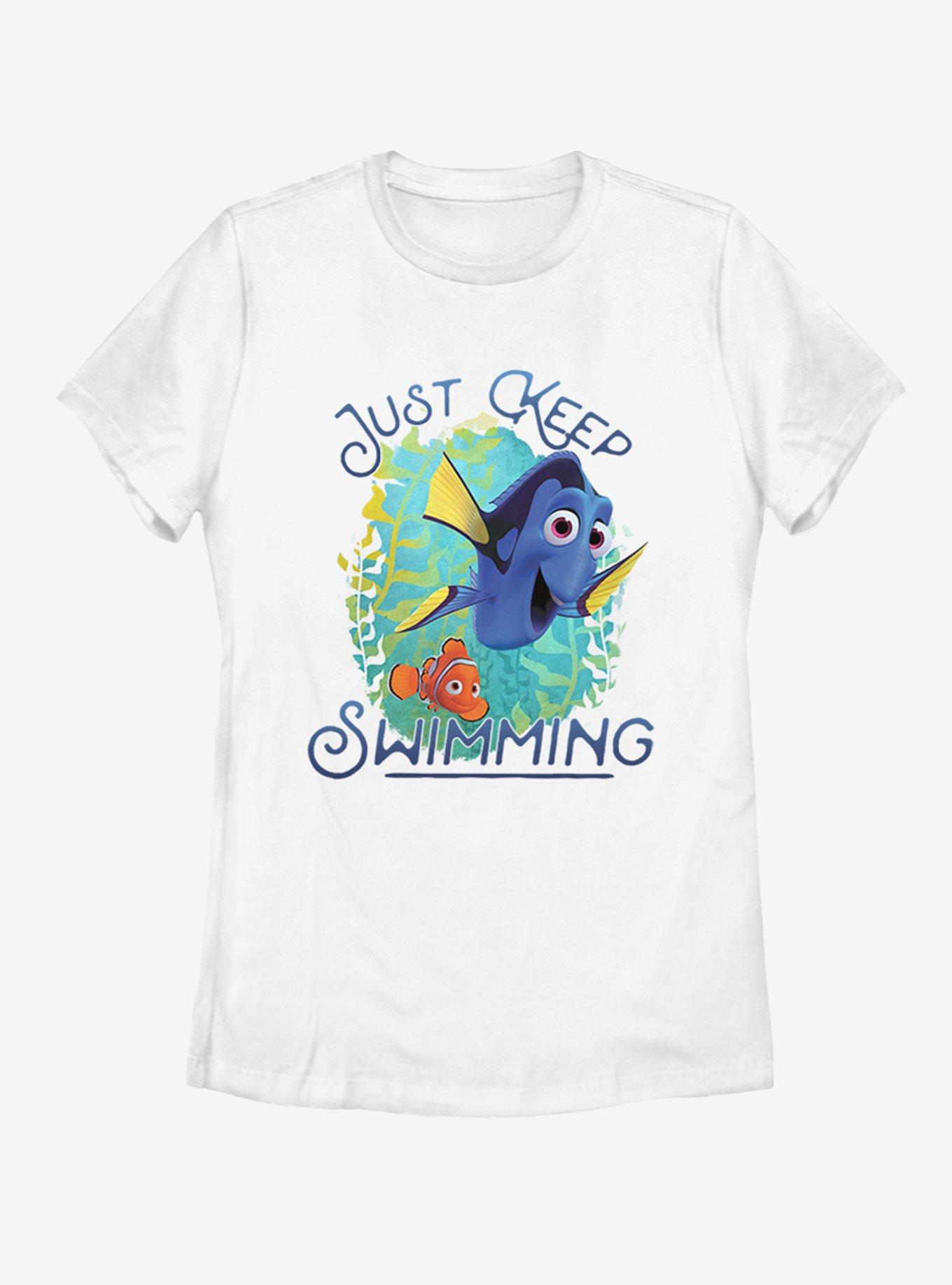 Disney Pixar Finding Dory Just Swim Womens T-Shirt, WHITE, hi-res