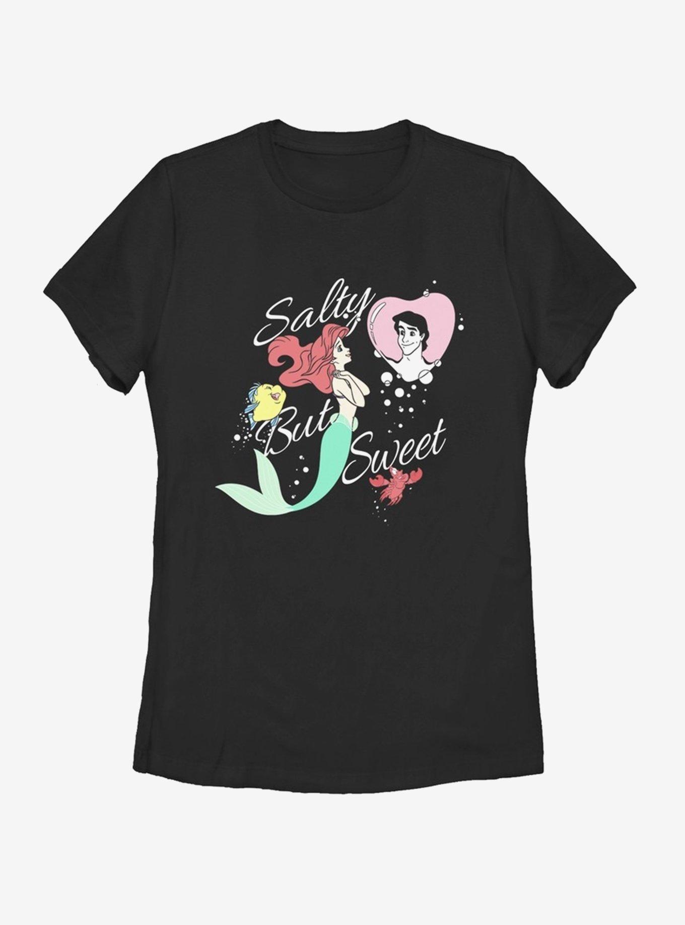 Disney The Little Mermaid Salty But Sweet Womens T-Shirt, BLACK, hi-res