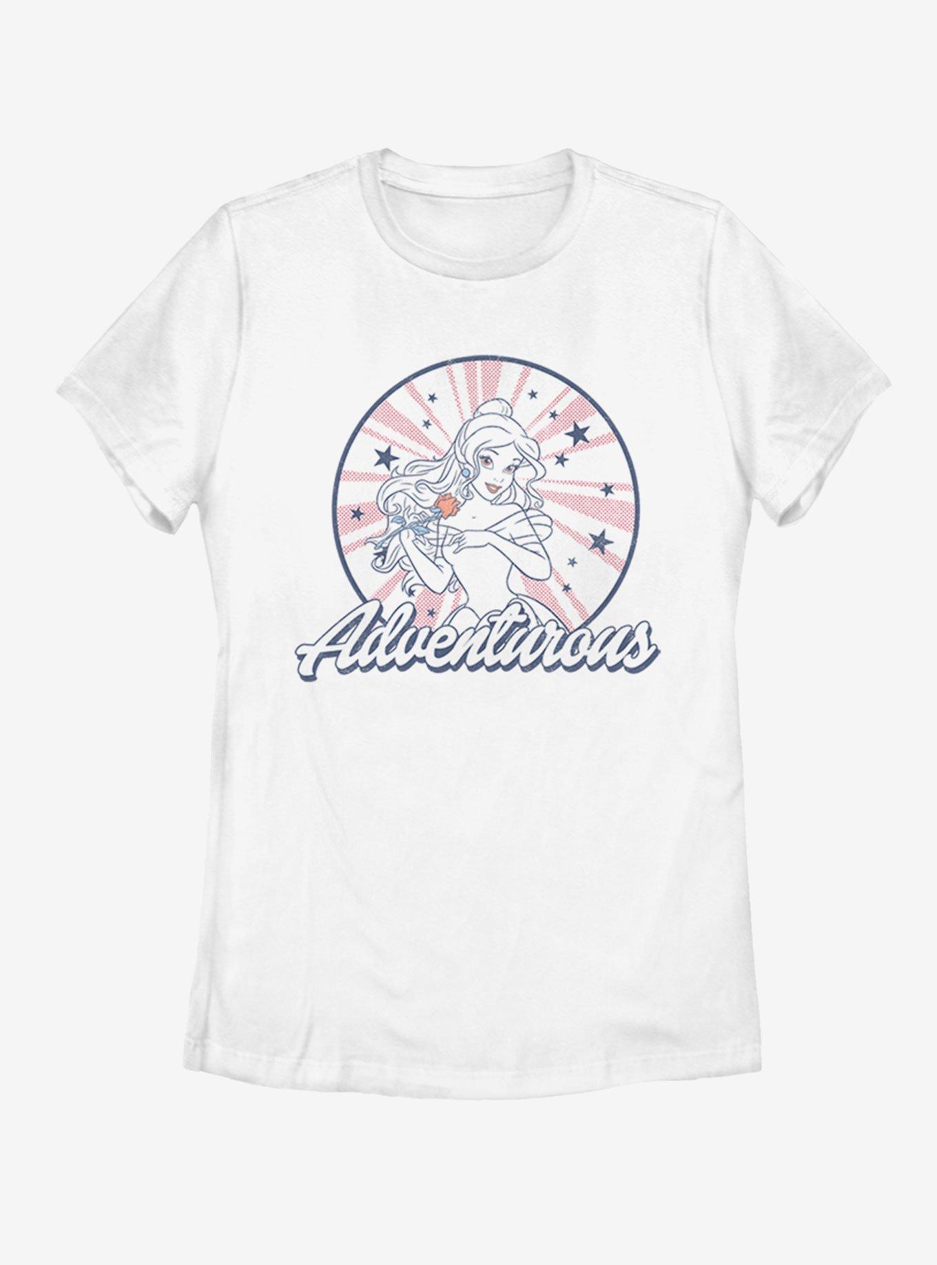 Disney Beauty and The Beast Belle Americana Womens T-Shirt, WHITE, hi-res