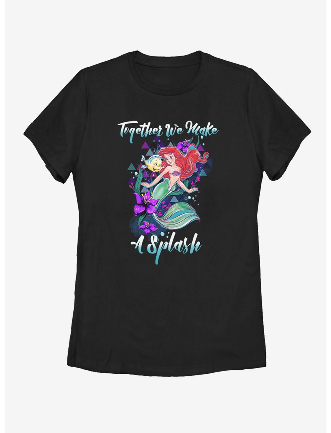 Disney The Little Mermaid Make A Splash Womens T-Shirt, BLACK, hi-res