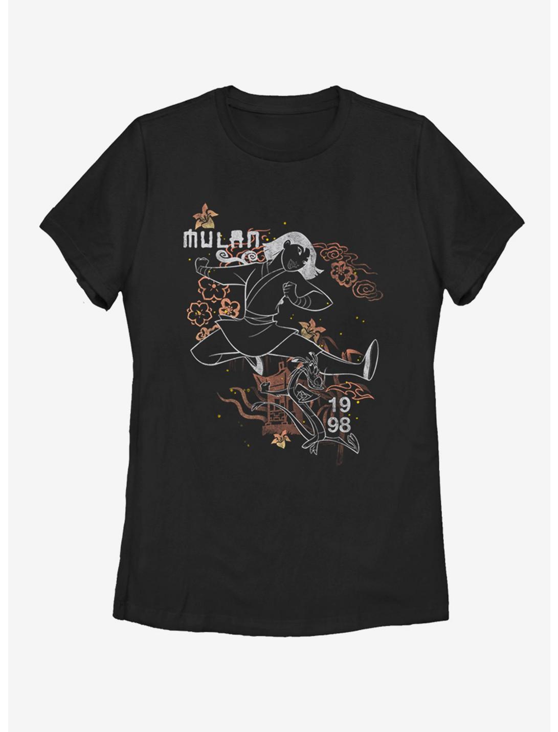Disney Mulan Outline Womens T-Shirt, BLACK, hi-res