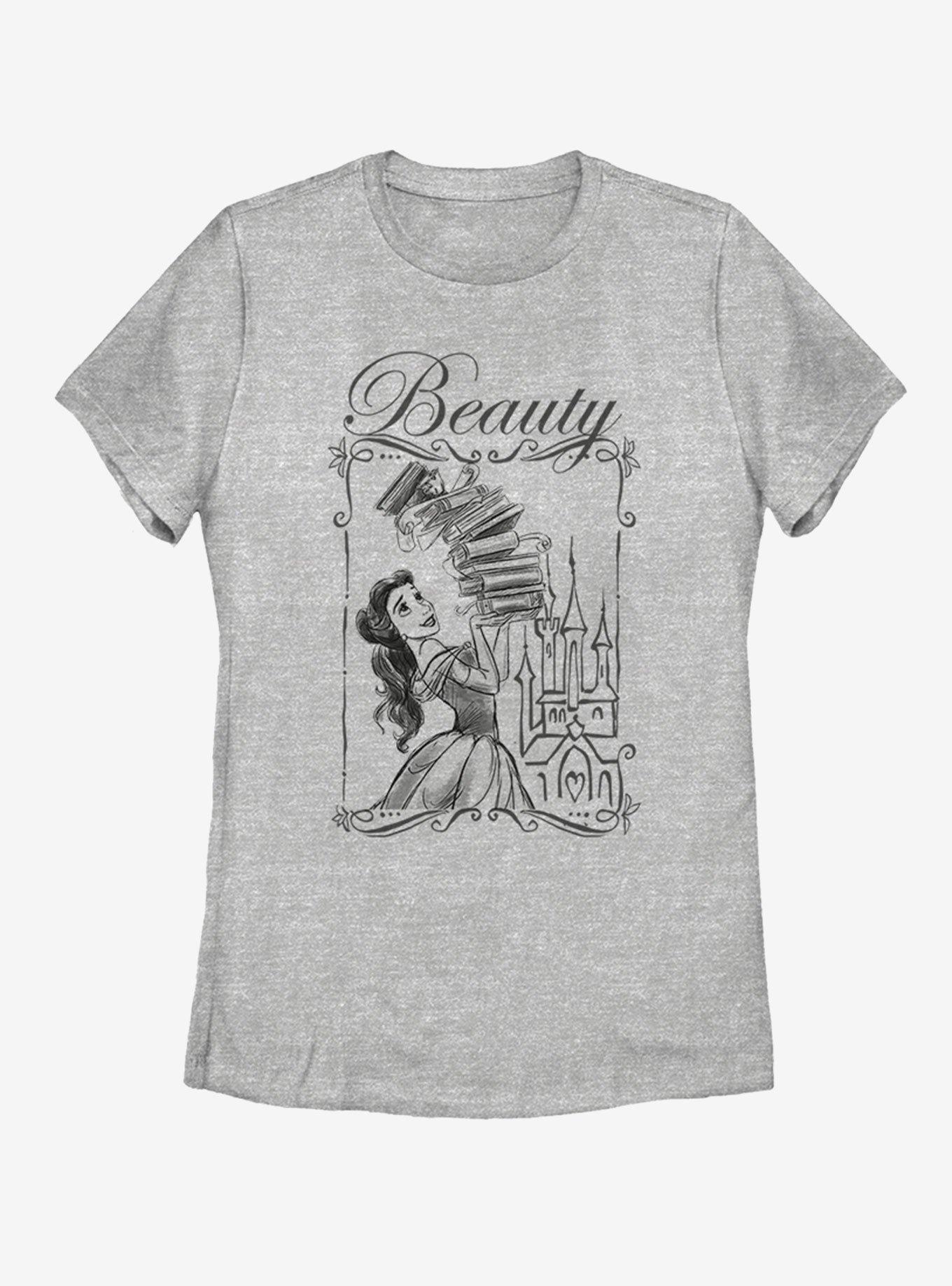 Disney Beauty and The Beast Beauty Books Womens T-Shirt