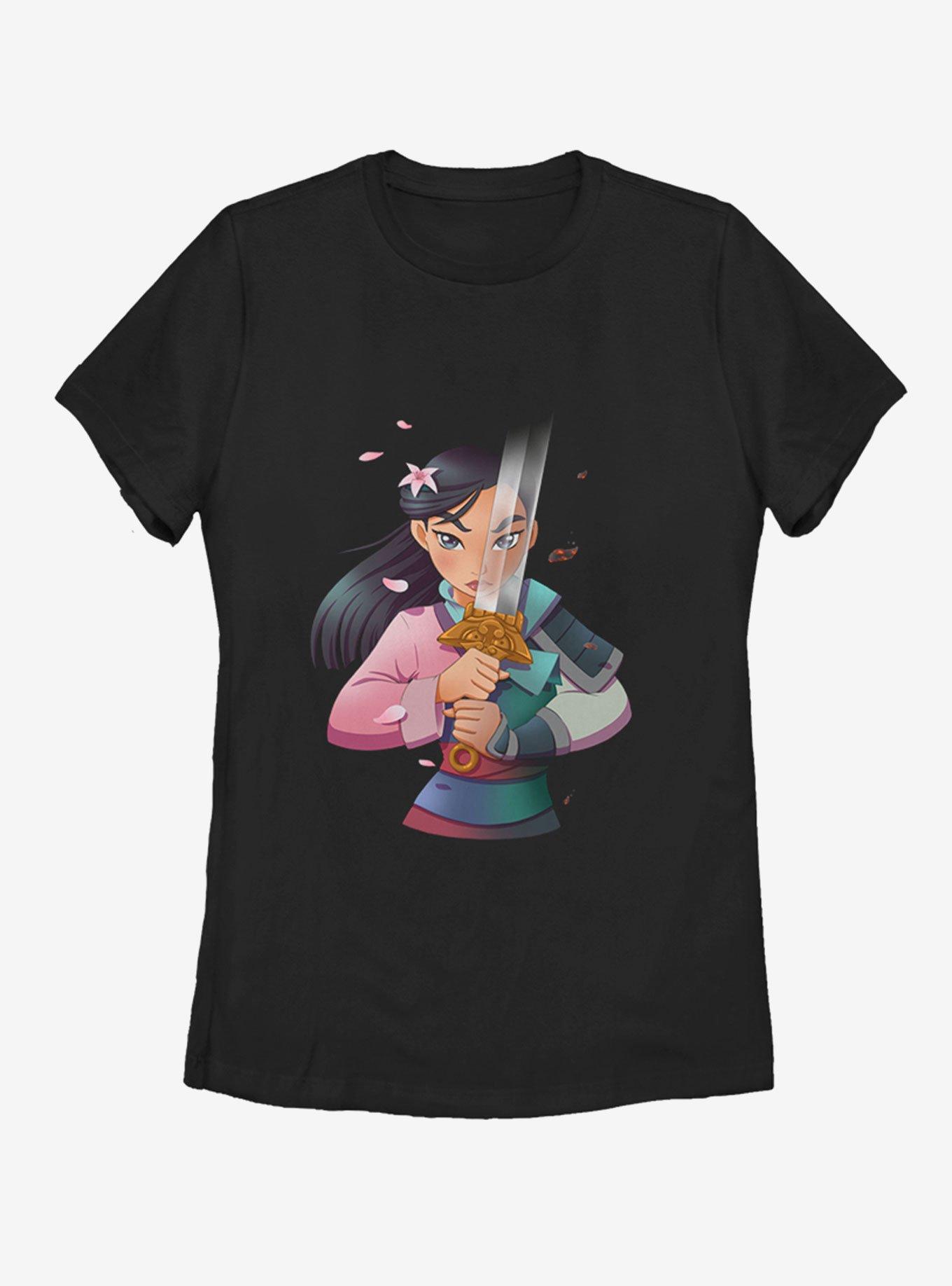 Disney Mulan Anime Womens T-Shirt, BLACK, hi-res