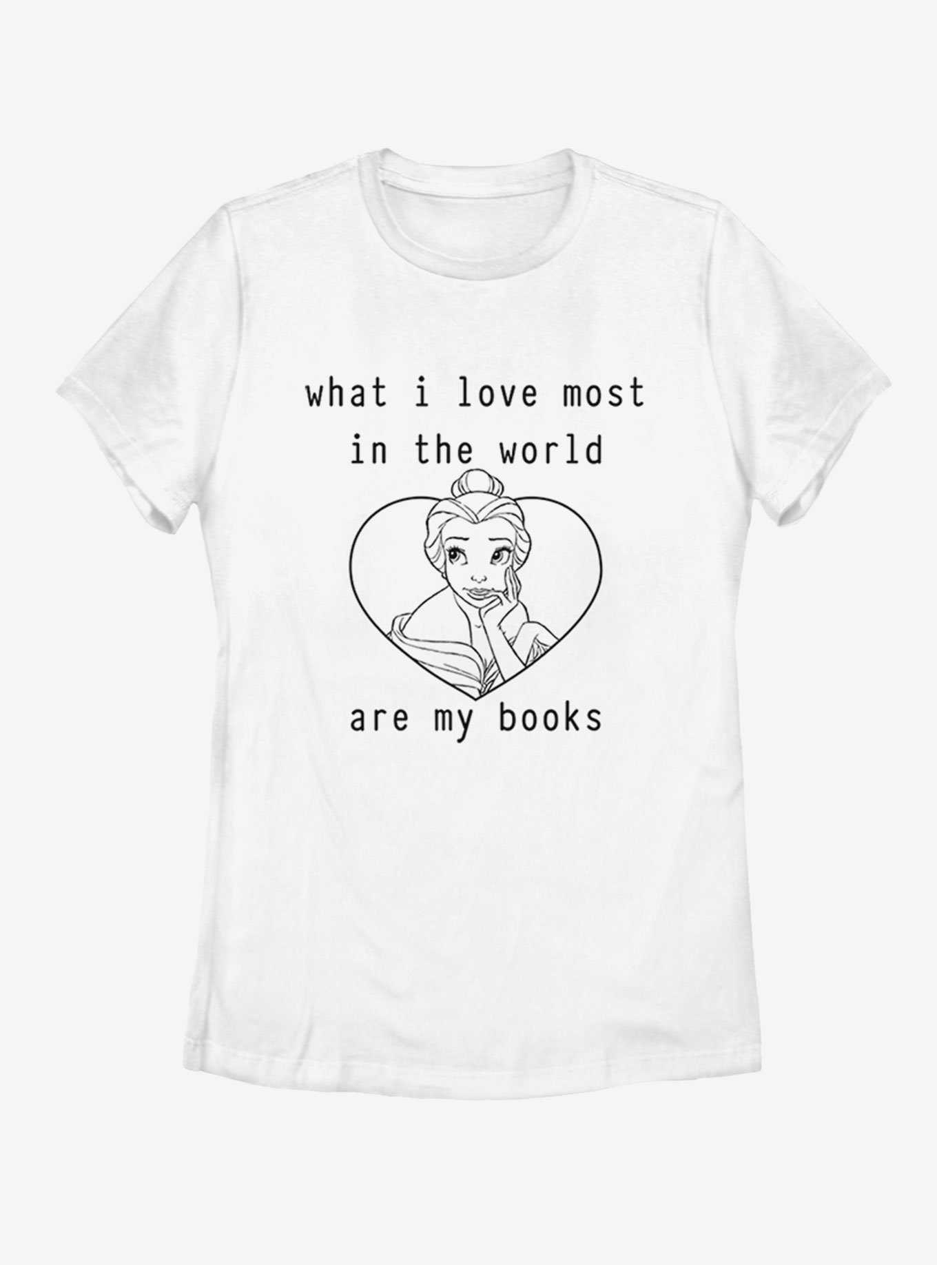 Disney Beauty and The Beast I LOVE BOOKS Womens T-Shirt, , hi-res
