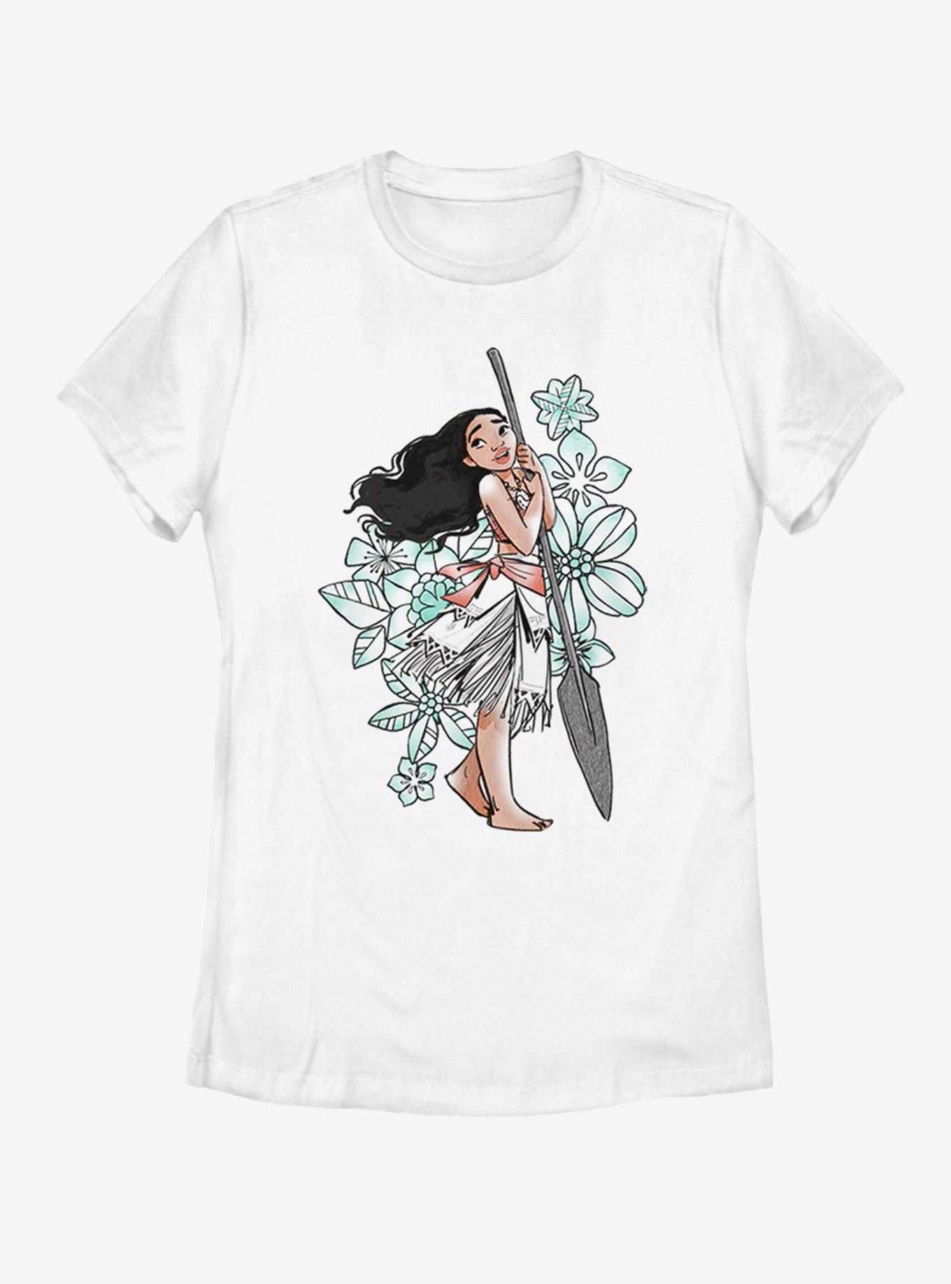 Disney Moana Sketch Womens T-Shirt, WHITE, hi-res